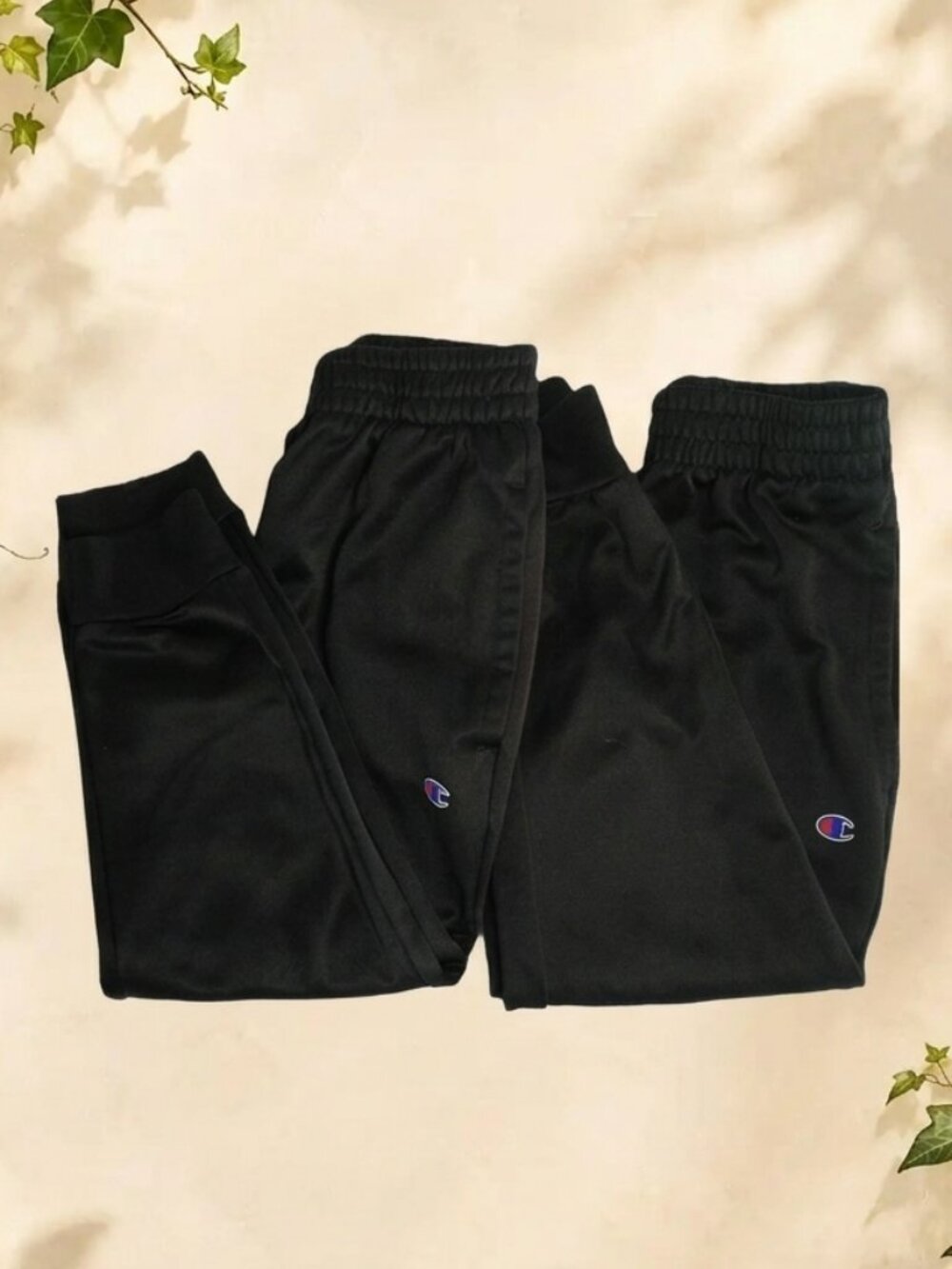 Kids Champion Size 5/6 Black Knit Elastic Jogger Track Pants (Set of 2)